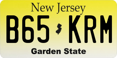 NJ license plate B65KRM