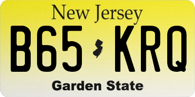 NJ license plate B65KRQ