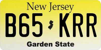NJ license plate B65KRR