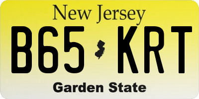 NJ license plate B65KRT