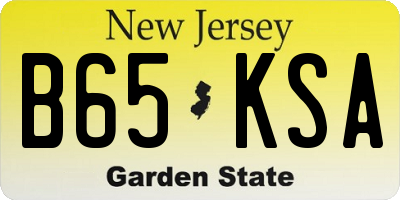 NJ license plate B65KSA