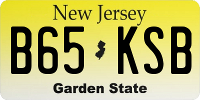 NJ license plate B65KSB