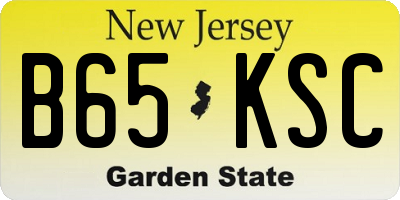 NJ license plate B65KSC