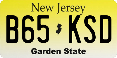 NJ license plate B65KSD