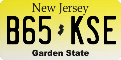 NJ license plate B65KSE