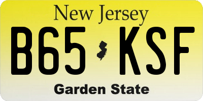 NJ license plate B65KSF