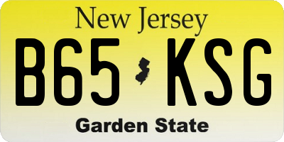 NJ license plate B65KSG