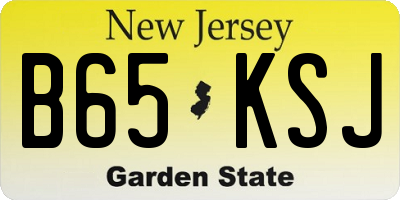NJ license plate B65KSJ