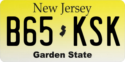 NJ license plate B65KSK