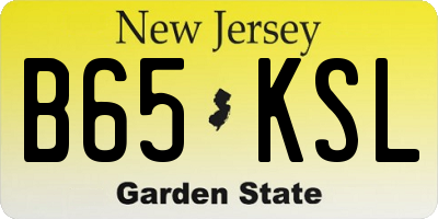 NJ license plate B65KSL