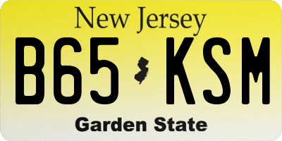 NJ license plate B65KSM