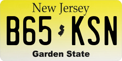 NJ license plate B65KSN
