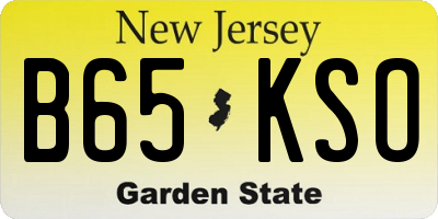 NJ license plate B65KSO