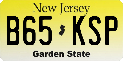 NJ license plate B65KSP