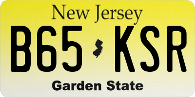 NJ license plate B65KSR