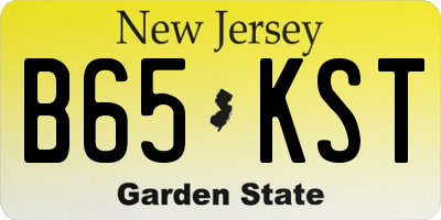 NJ license plate B65KST