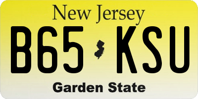 NJ license plate B65KSU