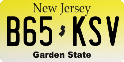 NJ license plate B65KSV