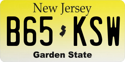 NJ license plate B65KSW