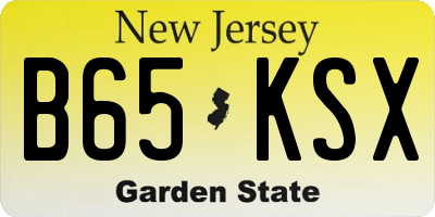 NJ license plate B65KSX