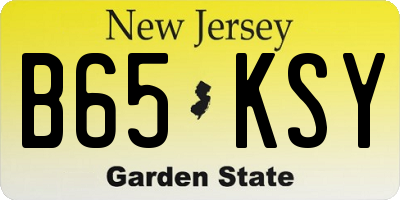 NJ license plate B65KSY