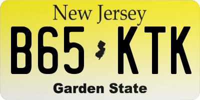 NJ license plate B65KTK