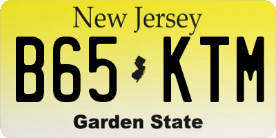 NJ license plate B65KTM