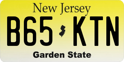 NJ license plate B65KTN