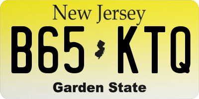 NJ license plate B65KTQ