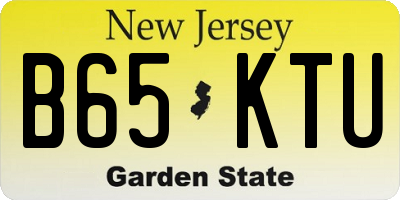 NJ license plate B65KTU