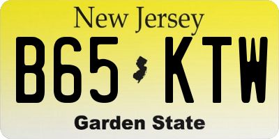 NJ license plate B65KTW