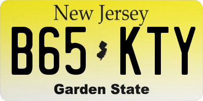 NJ license plate B65KTY