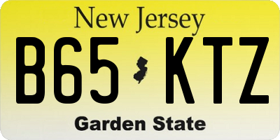 NJ license plate B65KTZ