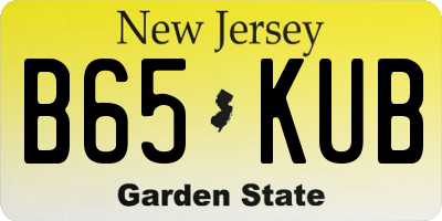 NJ license plate B65KUB