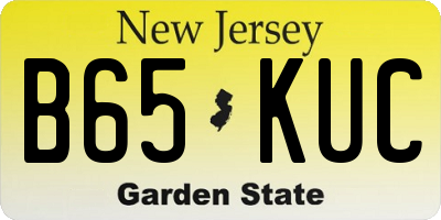 NJ license plate B65KUC