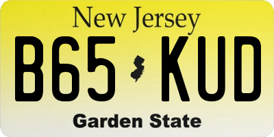 NJ license plate B65KUD