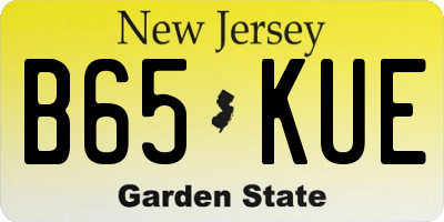 NJ license plate B65KUE