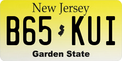 NJ license plate B65KUI