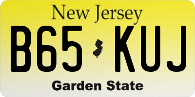 NJ license plate B65KUJ