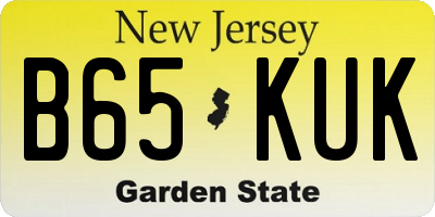 NJ license plate B65KUK