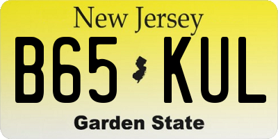 NJ license plate B65KUL