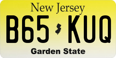 NJ license plate B65KUQ