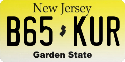 NJ license plate B65KUR
