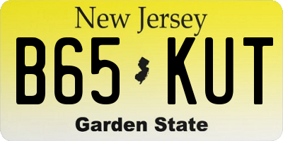 NJ license plate B65KUT