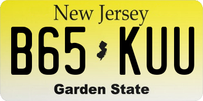 NJ license plate B65KUU