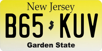 NJ license plate B65KUV