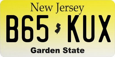 NJ license plate B65KUX