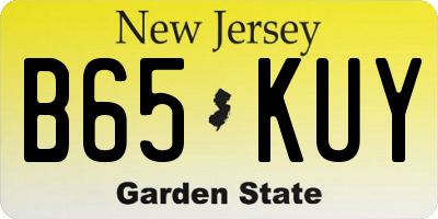 NJ license plate B65KUY