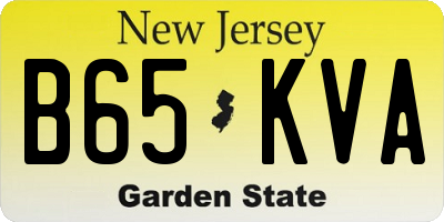 NJ license plate B65KVA