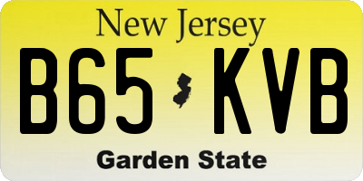 NJ license plate B65KVB